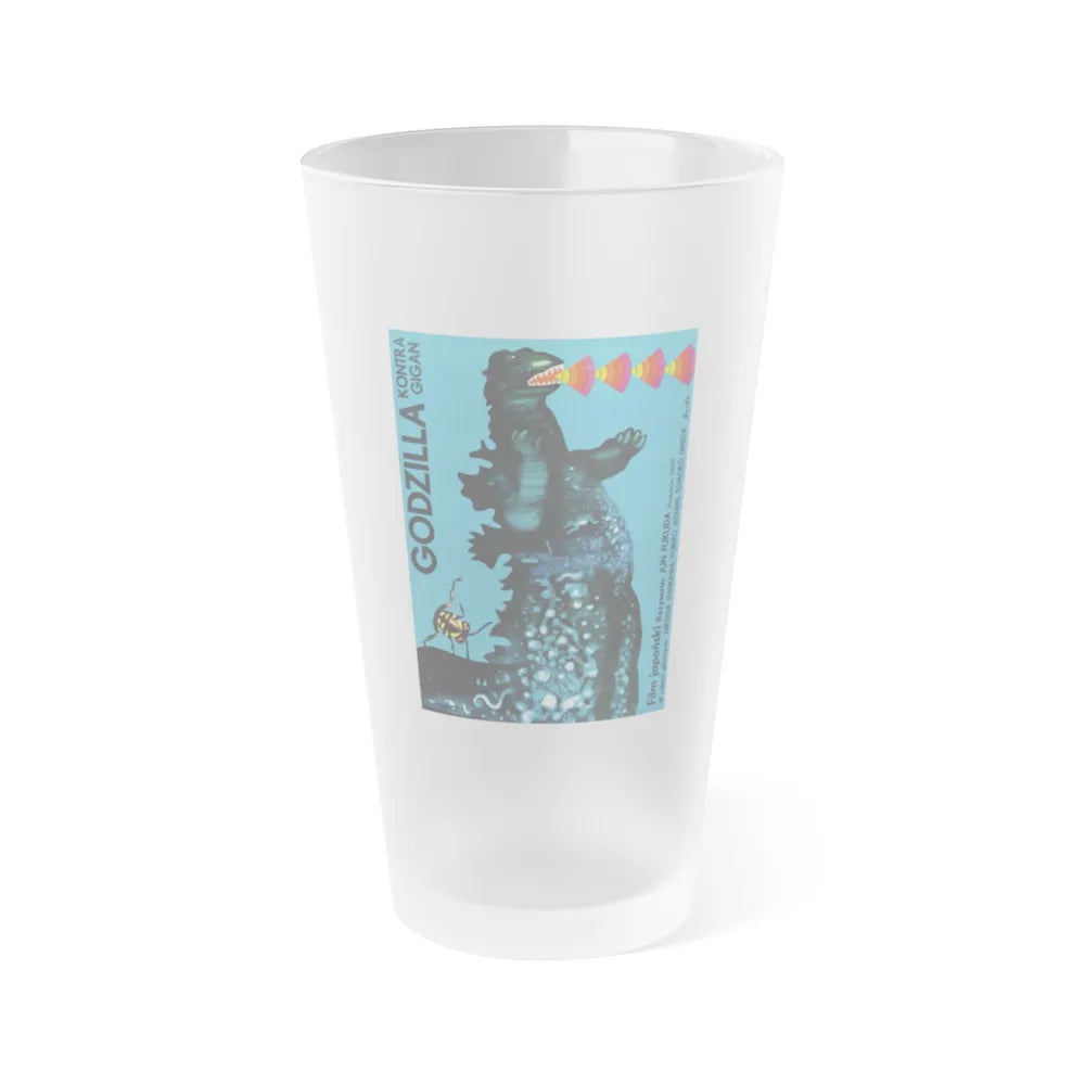 GODZILLA VS GIGAN (POLISH) 1972 Movie Poster - Frosted Pint Glass 16oz-Go Mug Yourself