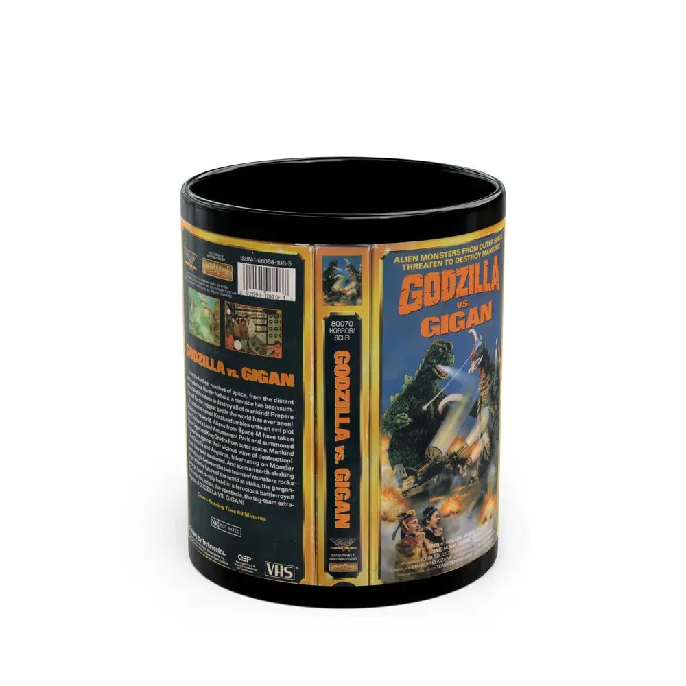 GODZILLA VS GIGAN (VHS COVER) - Black Coffee Mug 11oz - Go Mug Yourself