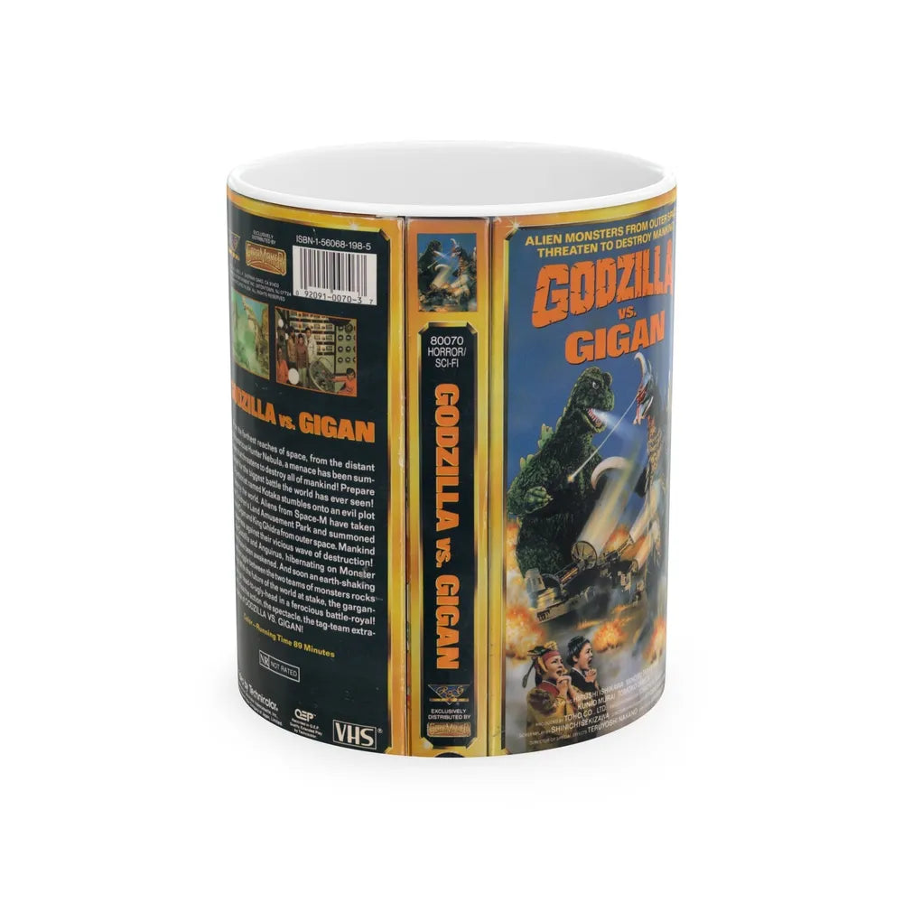 GODZILLA VS GIGAN (VHS COVER) - White Coffee Mug-11oz-Go Mug Yourself