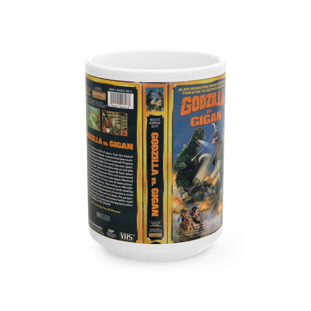 GODZILLA VS GIGAN (VHS COVER) - White Coffee Mug-15oz-Go Mug Yourself