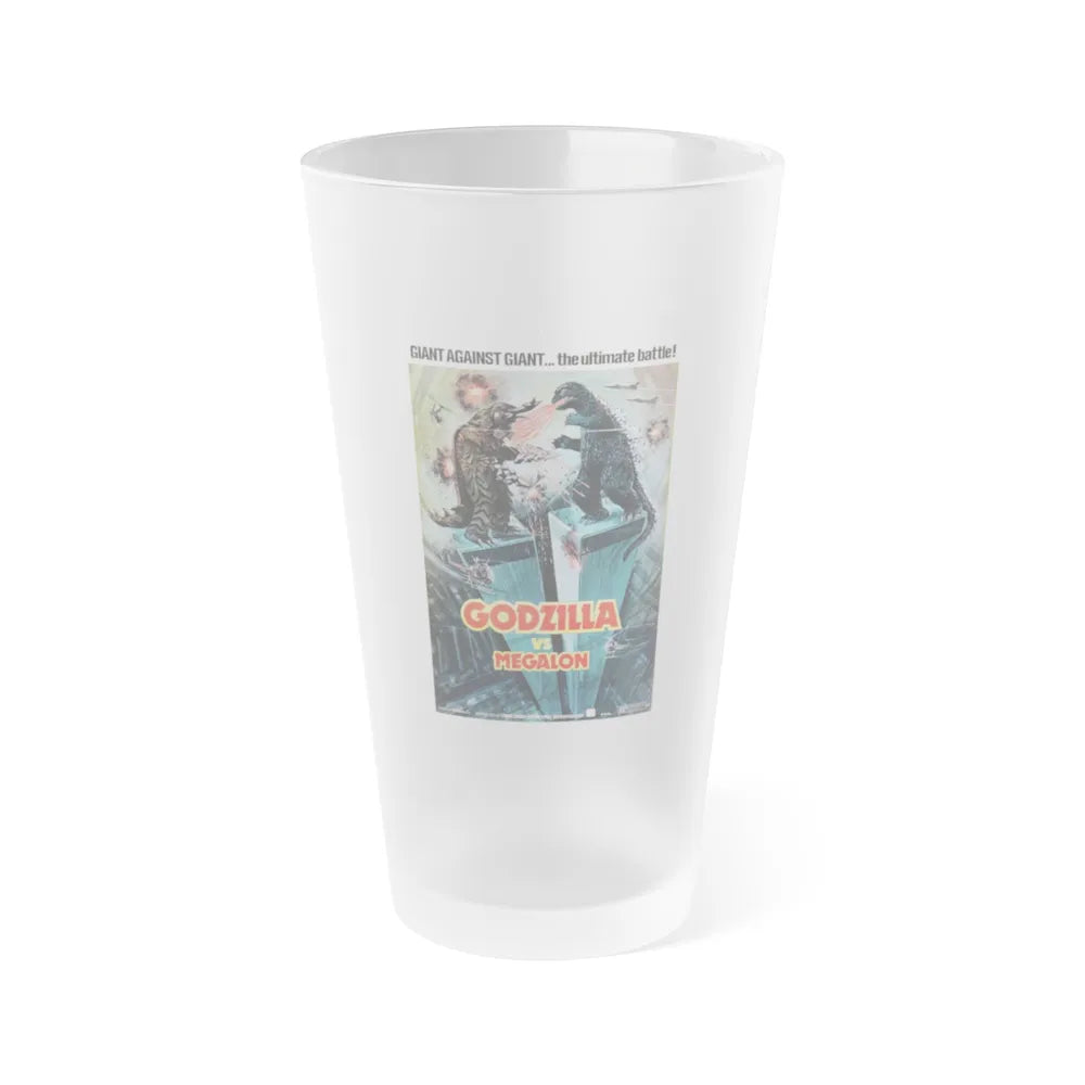 GODZILLA VS MEGALON 1973 Movie Poster - Frosted Pint Glass 16oz-Go Mug Yourself