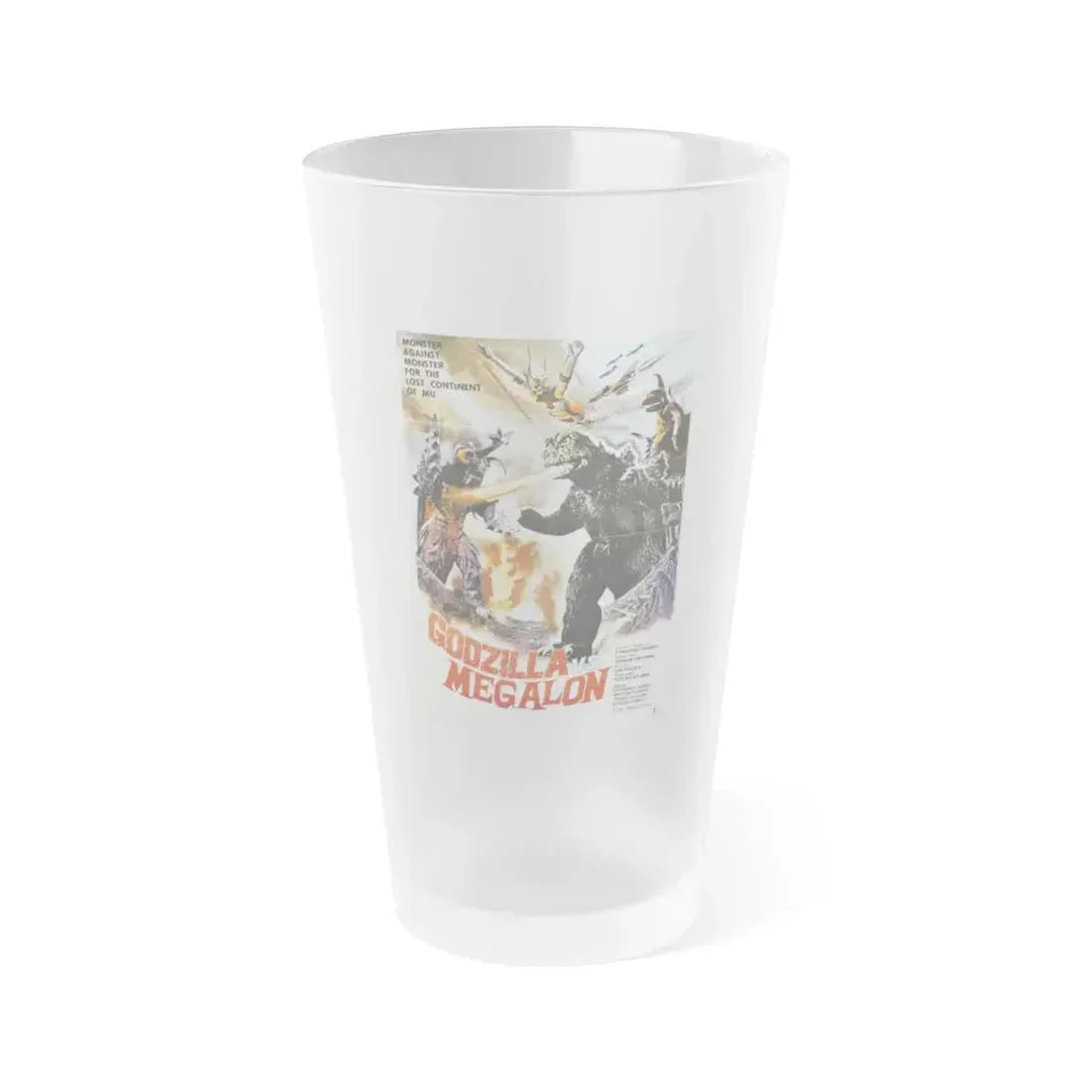 GODZILLA VS MEGALON (2) 1973 Movie Poster - Frosted Pint Glass 16oz Default Title - Go Mug Yourself