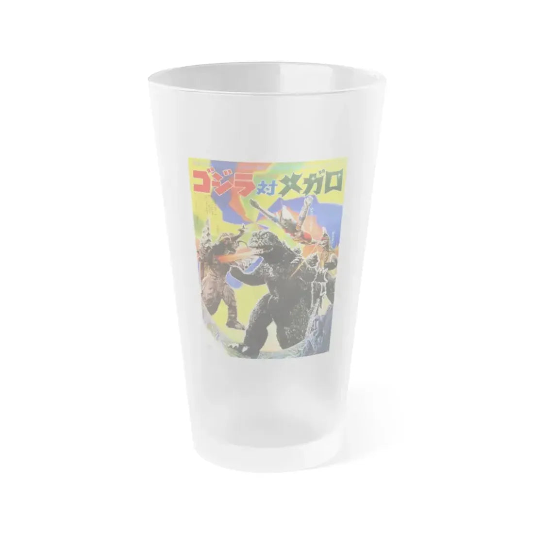 GODZILLA VS MEGALON (ASIAN) 1973 Movie Poster - Frosted Pint Glass 16oz Default Title - Go Mug Yourself
