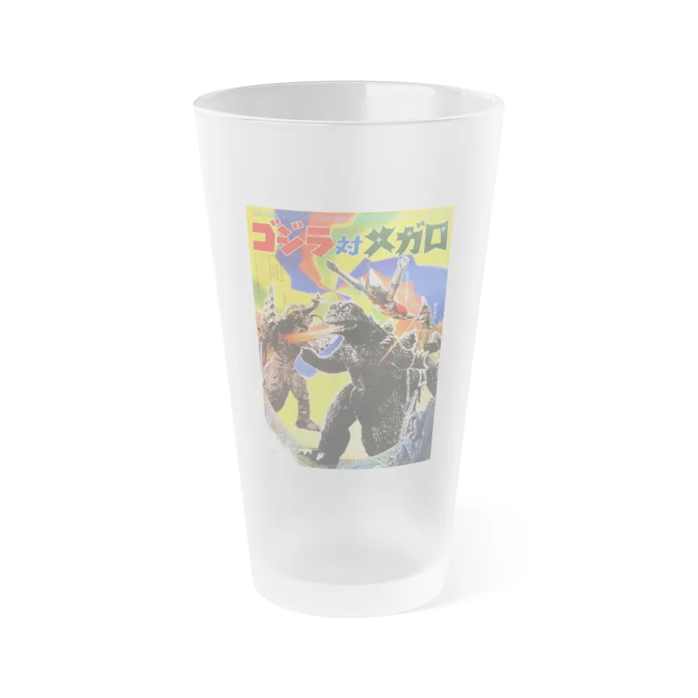 GODZILLA VS MEGALON (ASIAN) 1973 Movie Poster - Frosted Pint Glass 16oz-Go Mug Yourself