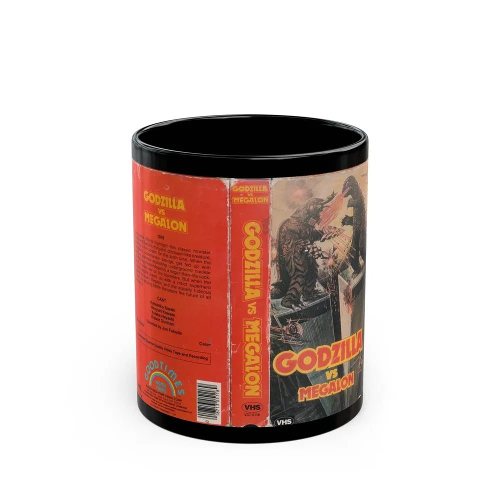 GODZILLA VS MEGALON (VHS COVER) - Black Coffee Mug-11oz-Go Mug Yourself