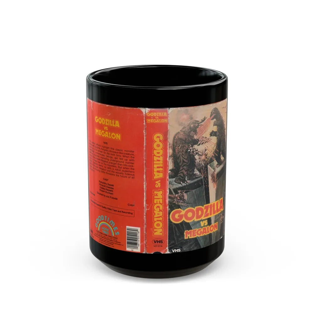 GODZILLA VS MEGALON (VHS COVER) - Black Coffee Mug-15oz-Go Mug Yourself