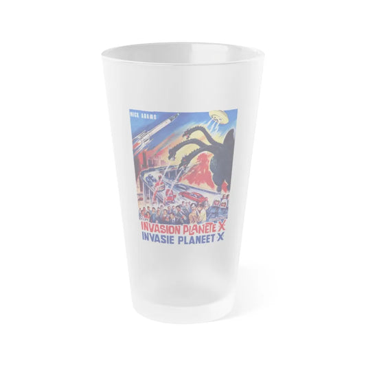 GODZILLA VS MONSTER ZERO (BELGIAN) 1965 Movie Poster - Frosted Pint Glass 16oz-16oz-Frosted-Go Mug Yourself