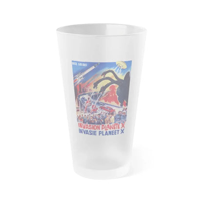 GODZILLA VS MONSTER ZERO (BELGIAN) 1965 Movie Poster - Frosted Pint Glass 16oz 16oz Frosted - Go Mug Yourself