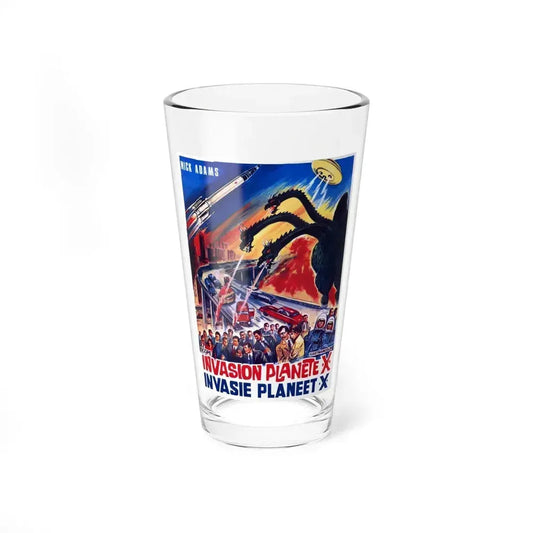 GODZILLA VS MONSTER ZERO (BELGIAN) 1965 Movie Poster - Pint Glass 16oz 16oz - Go Mug Yourself