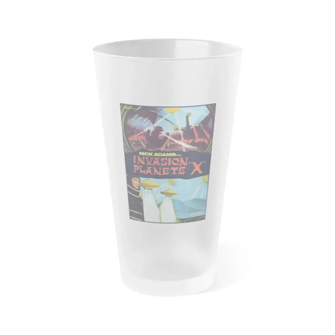 GODZILLA VS MONSTER ZERO (FRENCH) 1965 Movie Poster - Frosted Pint Glass 16oz Default Title - Go Mug Yourself