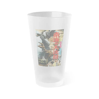 GODZILLA VS THE SEA MONSTER 1966 Movie Poster - Frosted Pint Glass 16oz Default Title - Go Mug Yourself