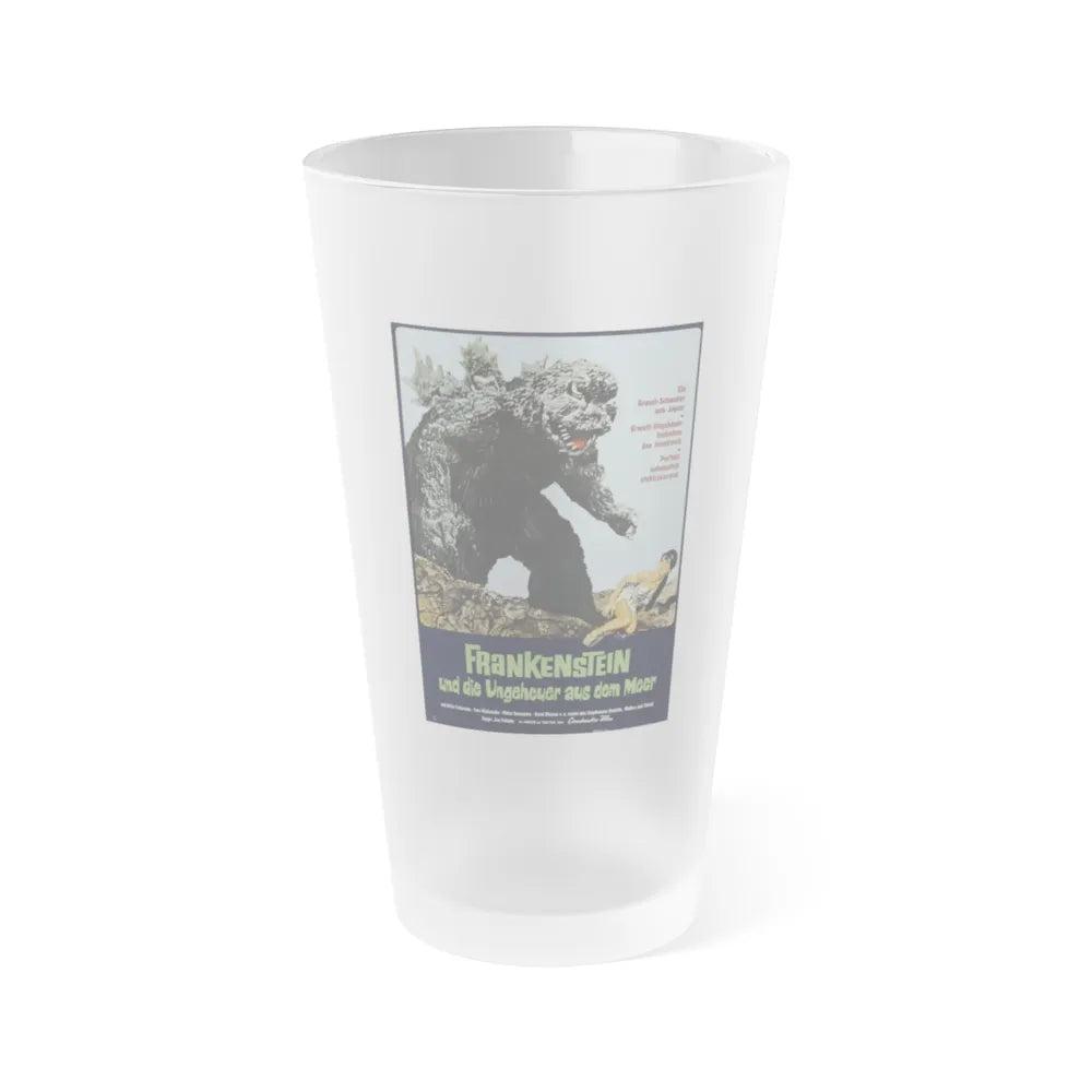 GODZILLA VS THE SEA MONSTER (GERMAN) 1966 Movie Poster - Frosted Pint Glass 16oz-16oz-Frosted-Go Mug Yourself