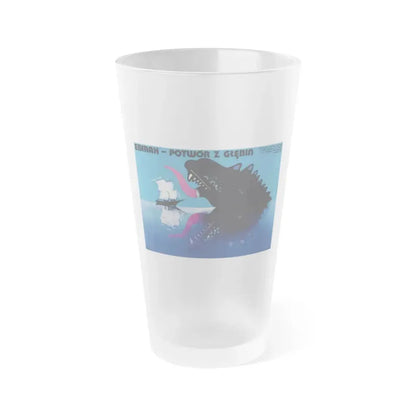 GODZILLA VS THE SEA MONSTER (POLISH) 1966 Movie Poster - Frosted Pint Glass 16oz Default Title - Go Mug Yourself