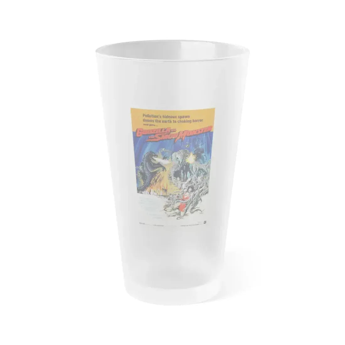 GODZILLA VS THE SMOG MONSTER 1971 Movie Poster - Frosted Pint Glass 16oz Default Title - Go Mug Yourself