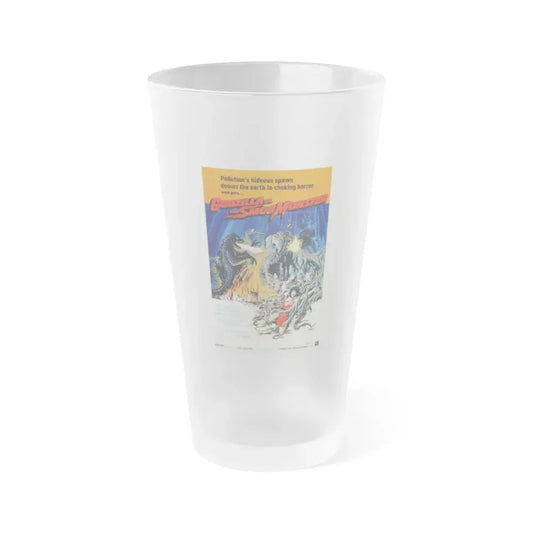 GODZILLA VS THE SMOG MONSTER 1971 Movie Poster - Frosted Pint Glass 16oz Default Title - Go Mug Yourself