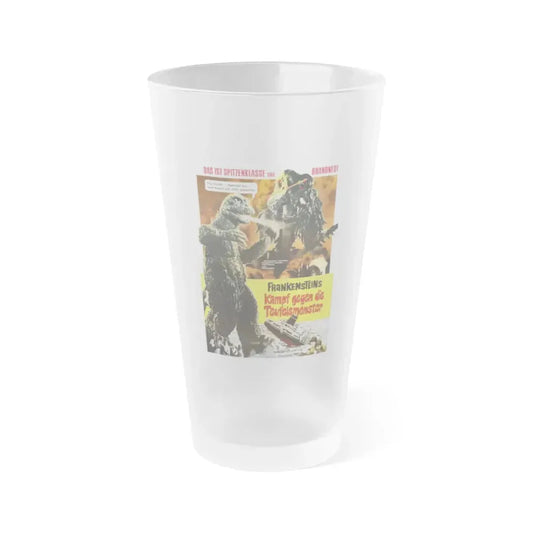 GODZILLA VS THE SMOG MONSTER (GERMAN) 1971 Movie Poster - Frosted Pint Glass 16oz Default Title - Go Mug Yourself