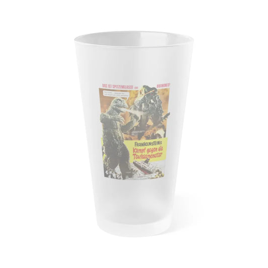 GODZILLA VS THE SMOG MONSTER (GERMAN) 1971 Movie Poster - Frosted Pint Glass 16oz-Go Mug Yourself