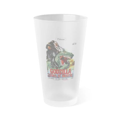 GODZILLA VS THE SMOG MONSTER (ITALIAN) 1971 Movie Poster - Frosted Pint Glass 16oz-Go Mug Yourself