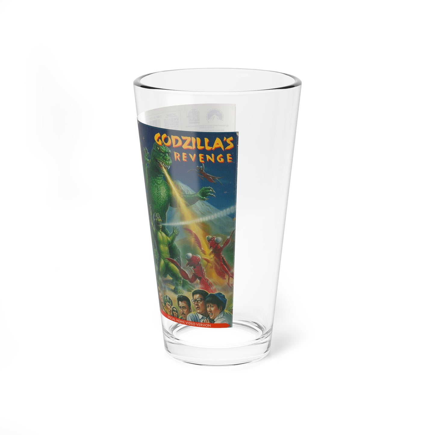 GODZILLAS REVENGE (VHS COVER) Pint Glass 16oz-Go Mug Yourself