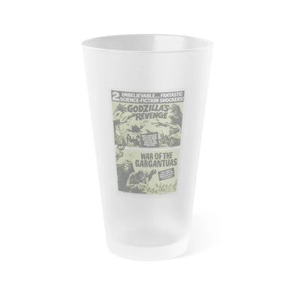 GODZILLA'S REVENGE + WAR OF THE GARGANTUAS 1969 Movie Poster - Frosted Pint Glass 16oz-Go Mug Yourself