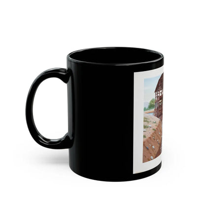 Gold Discovered at Sutter's Mill Illustration (1978) - Black Coffee Mug-Go Mug Yourself