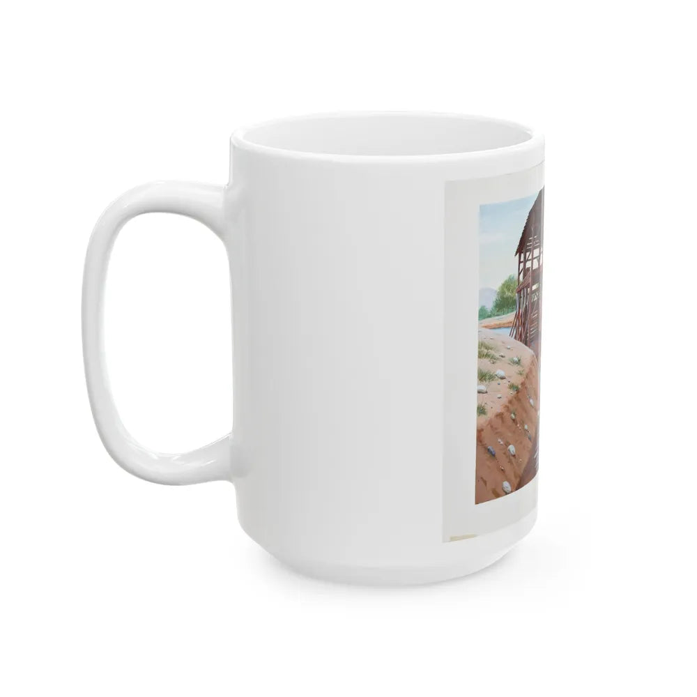 Gold Discovered at Sutter's Mill Illustration (1978) - White Coffee Mug-Go Mug Yourself