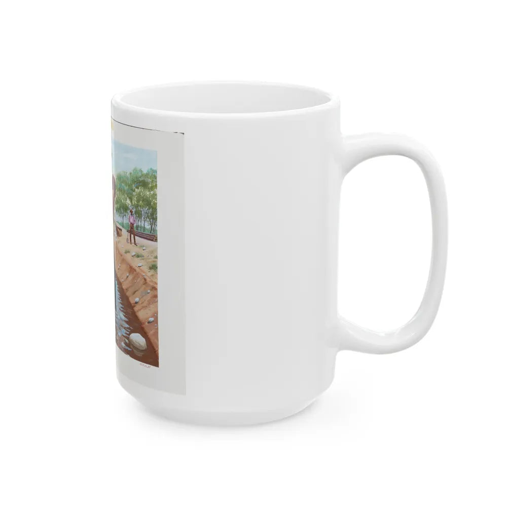 Gold Discovered at Sutter's Mill Illustration (1978) - White Coffee Mug-Go Mug Yourself