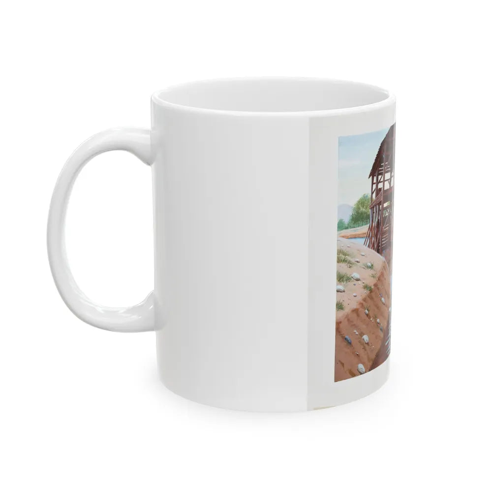 Gold Discovered at Sutter's Mill Illustration (1978) - White Coffee Mug-Go Mug Yourself