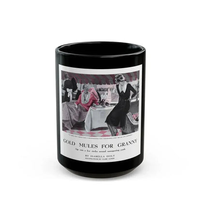 Gold Mules for Granny (1), Pictorial Review, August 1930 - Black Coffee Mug 15oz - Go Mug Yourself