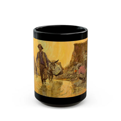 Gold Seekers Rush to California, Great Moments in American History illustration, 1965 - Black Coffee Mug-15oz-Go Mug Yourself