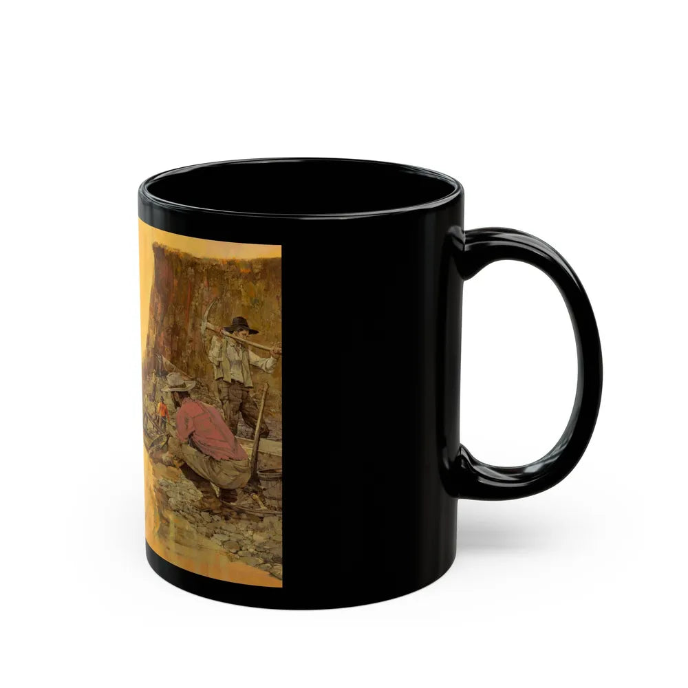 Gold Seekers Rush to California, Great Moments in American History illustration, 1965 - Black Coffee Mug-Go Mug Yourself