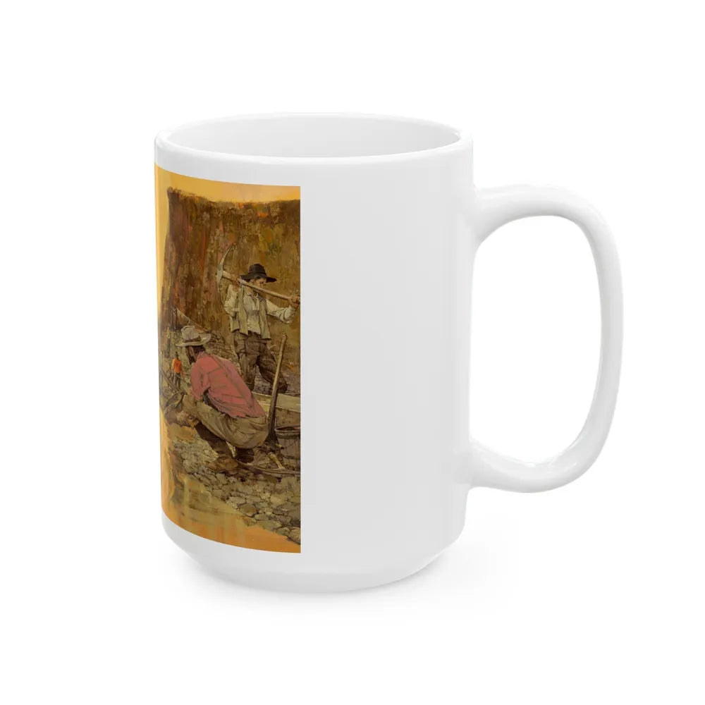 Gold Seekers Rush to California, Great Moments in American History illustration, 1965 - White Coffee Mug-Go Mug Yourself