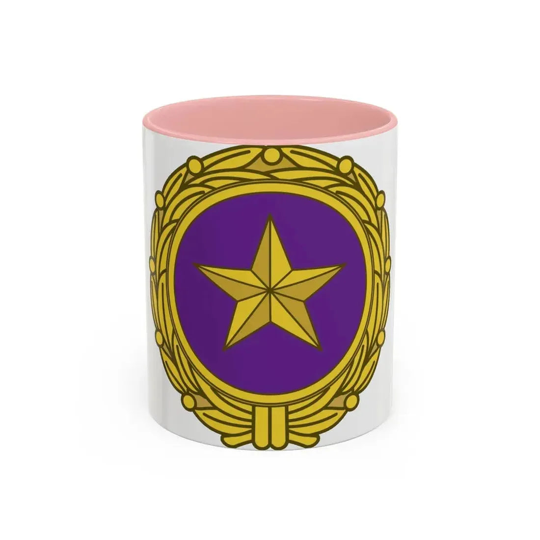 Gold Star Lapel (U.S. Army) Accent Coffee Mug 11oz Pink - Go Mug Yourself