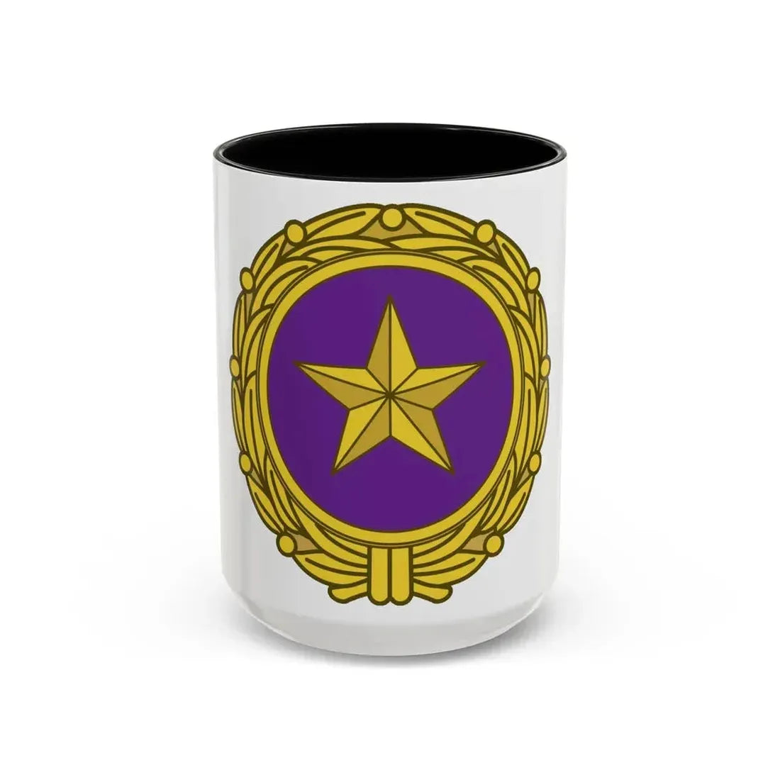 Gold Star Lapel (U.S. Army) Accent Coffee Mug 15oz Black - Go Mug Yourself
