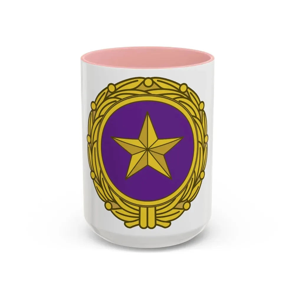 Gold Star Lapel (U.S. Army) Accent Coffee Mug 15oz Pink - Go Mug Yourself