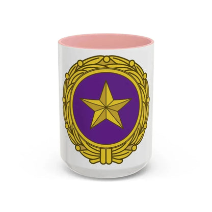 Gold Star Lapel (U.S. Army) Accent Coffee Mug 15oz Pink - Go Mug Yourself