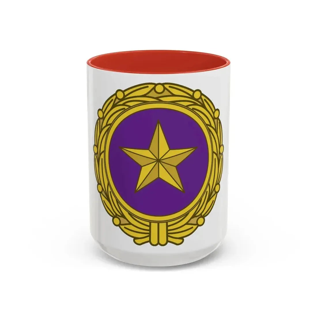 Gold Star Lapel (U.S. Army) Accent Coffee Mug 15oz Red - Go Mug Yourself