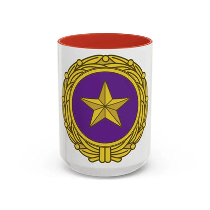 Gold Star Lapel (U.S. Army) Accent Coffee Mug 15oz Red - Go Mug Yourself