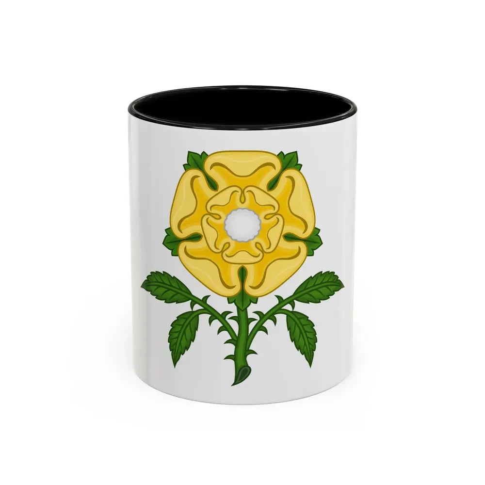 Golden Rose Badge - Accent Coffee Mug 11oz Black - Go Mug Yourself