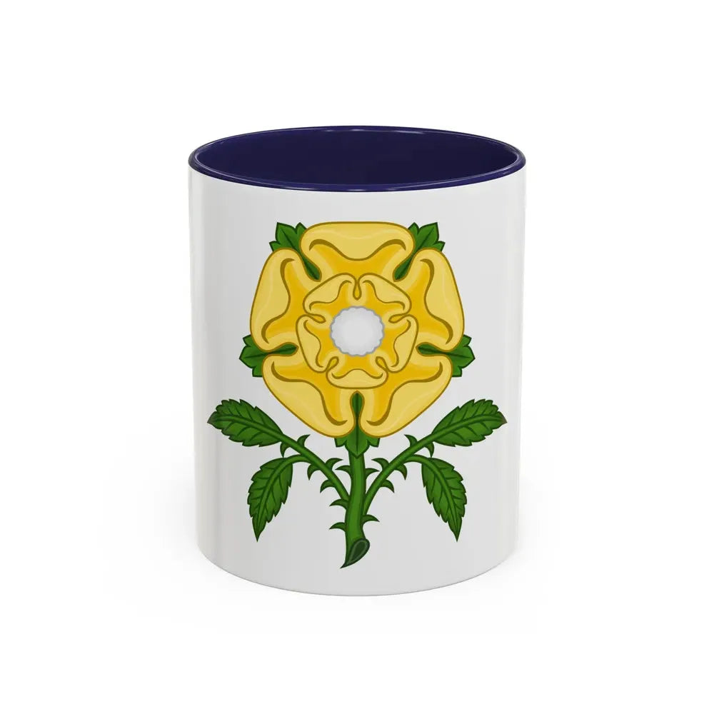 Golden Rose Badge - Accent Coffee Mug 11oz Navy - Go Mug Yourself