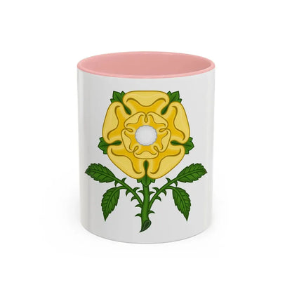 Golden Rose Badge - Accent Coffee Mug 11oz Pink - Go Mug Yourself
