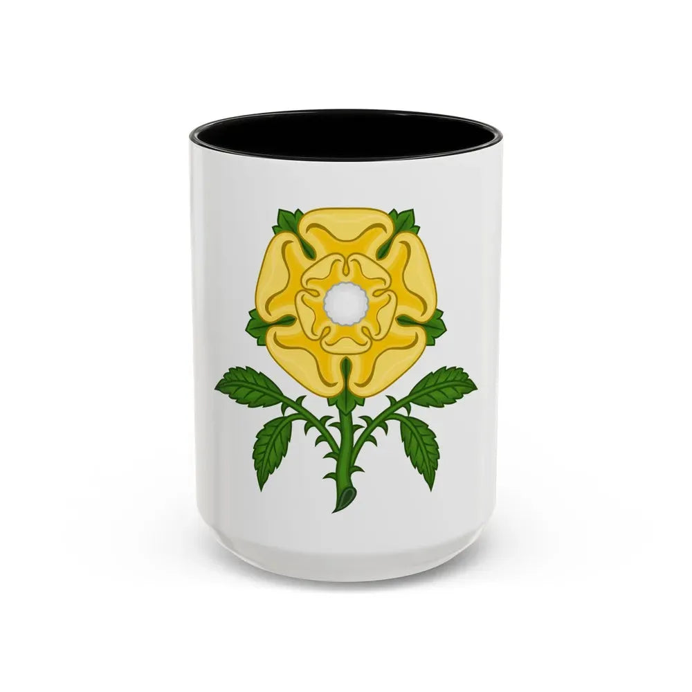Golden Rose Badge - Accent Coffee Mug 15oz Black - Go Mug Yourself