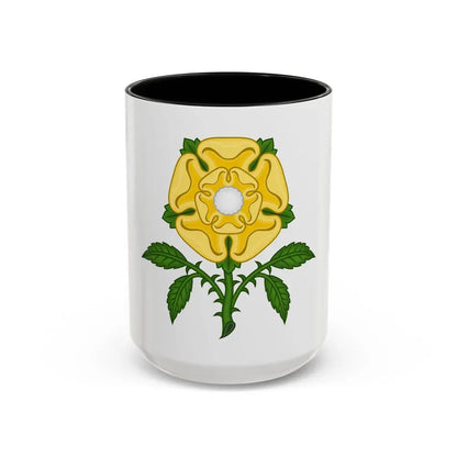 Golden Rose Badge - Accent Coffee Mug 15oz Black - Go Mug Yourself