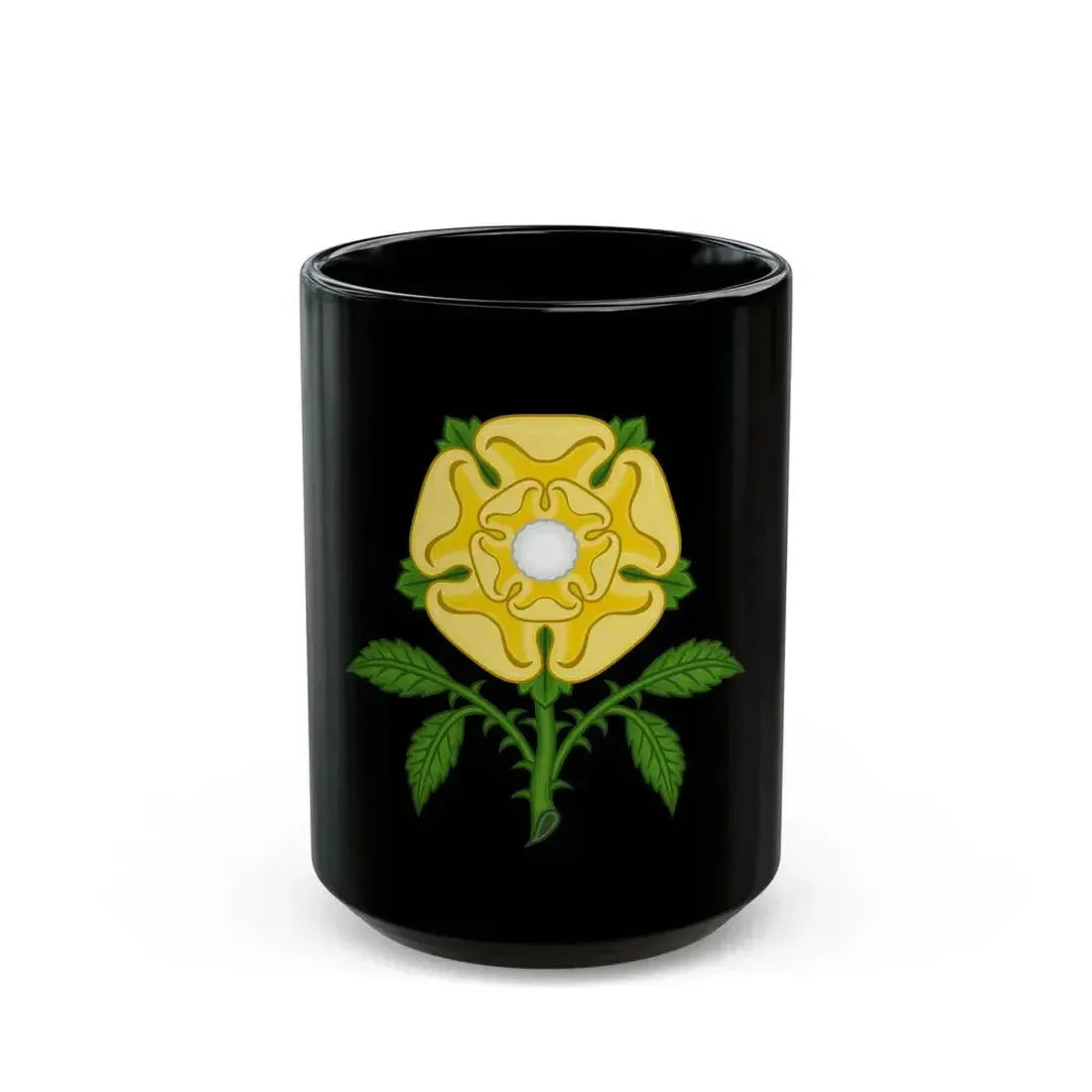 Golden Rose Badge - Black Coffee Mug 15oz - Go Mug Yourself
