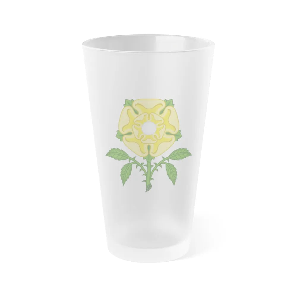 Golden Rose Badge - Frosted Pint Glass 16oz-16oz-Frosted-Go Mug Yourself