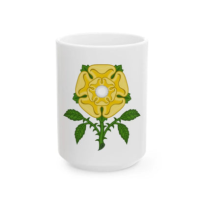 Golden Rose Badge - White Coffee Mug 15oz - Go Mug Yourself