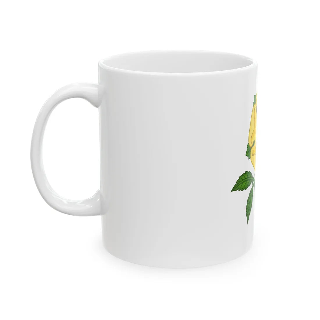 Golden Rose Badge - White Coffee Mug - Go Mug Yourself