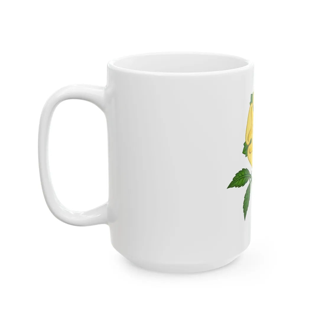 Golden Rose Badge - White Coffee Mug - Go Mug Yourself