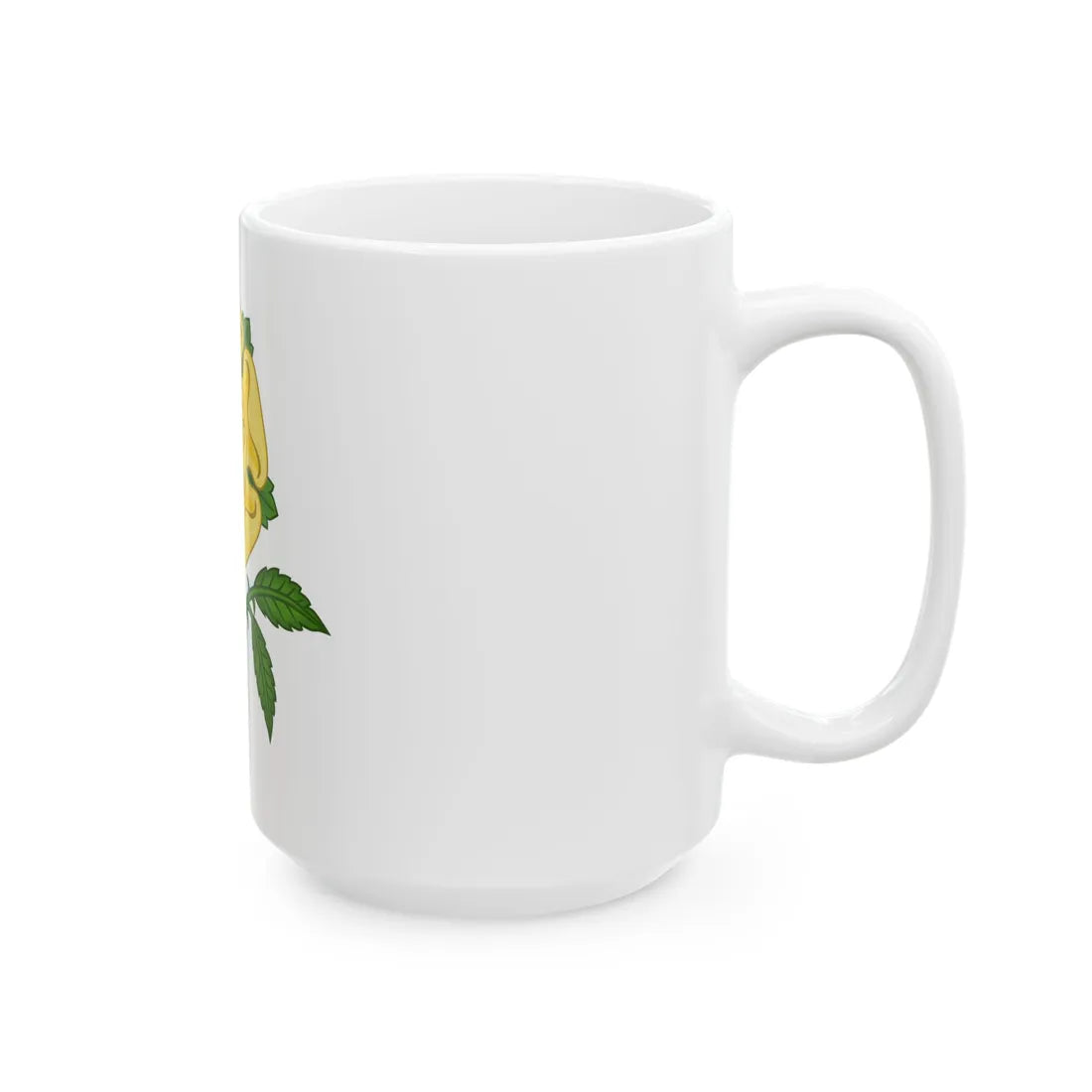 Golden Rose Badge - White Coffee Mug - Go Mug Yourself