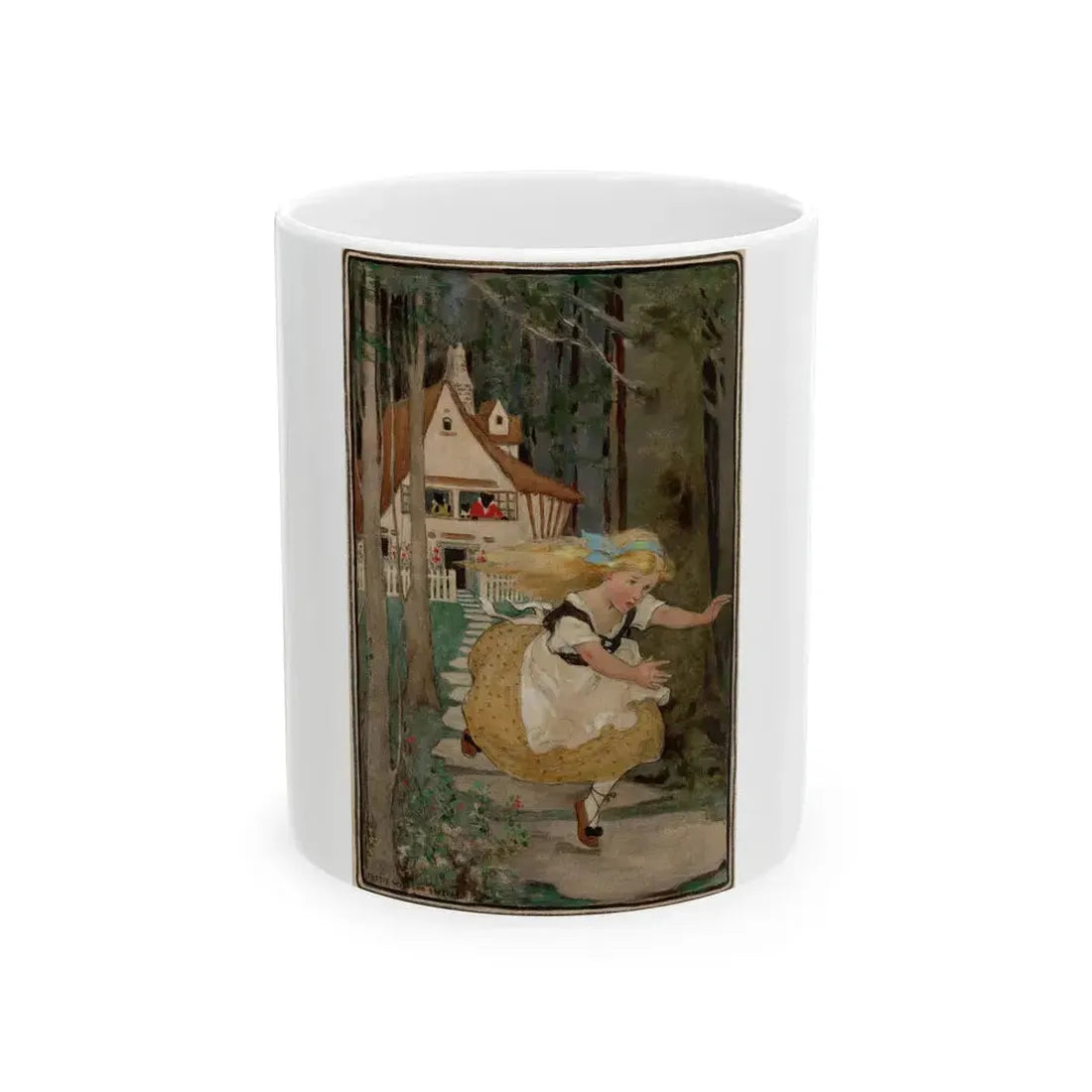 Goldilocks and the Three Bears, Swift's Premium Soap Products calendar illustration, 1916 - White Coffee Mug 11oz - Go Mug Yourself